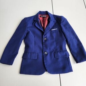 Yuan Lu Boys Blue Formal Suit Navy Blue Quality Made Pockets Sz 5